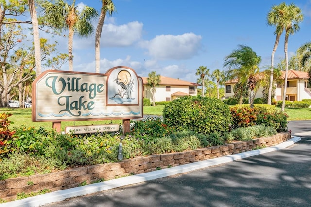 view of community sign