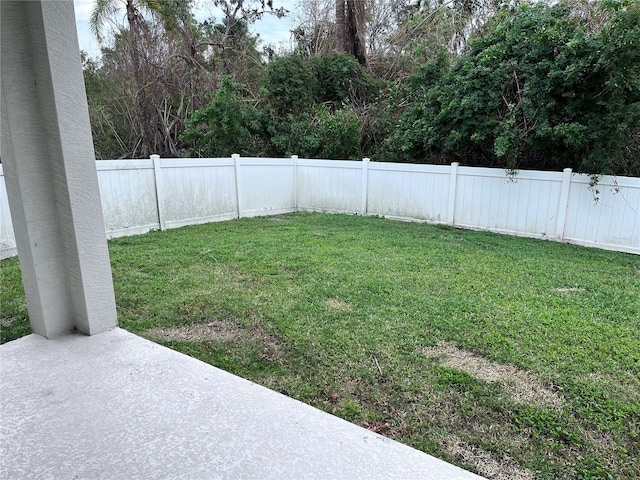 view of yard with a patio area