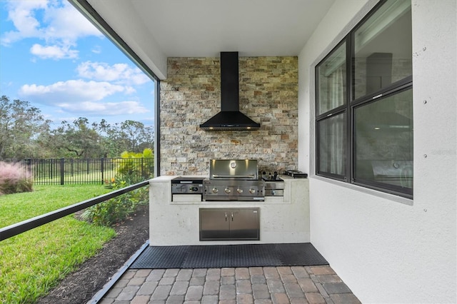 view of patio / terrace with area for grilling