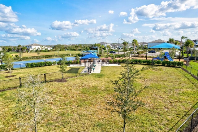 view of yard with a playground