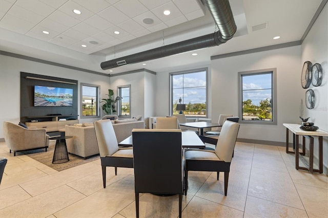 view of tiled dining area