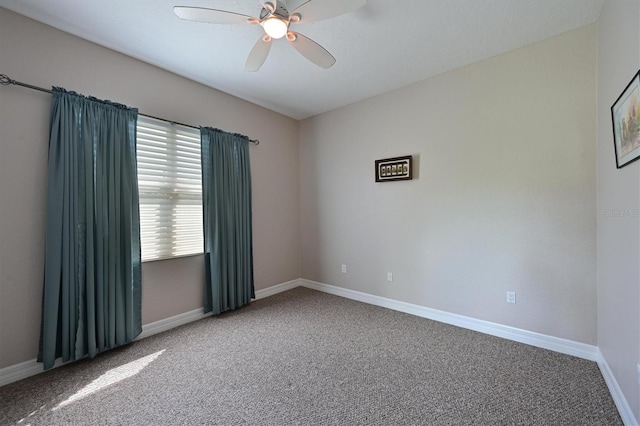 10209 Discovery Ter, Bradenton, FL 34212 - unfurnished room with carpet floors, a ceiling fan, and baseboards