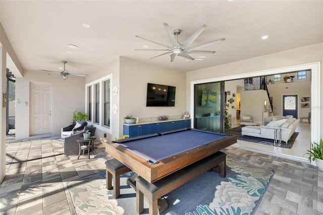 view of patio with ceiling fan