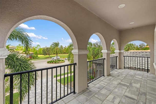 view of patio / terrace with a balcony