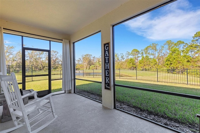 view of unfurnished sunroom