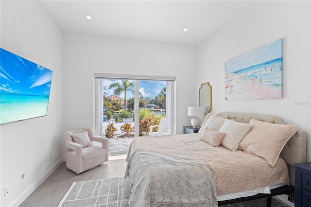 bedroom featuring light hardwood / wood-style flooring