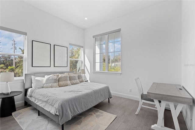 bedroom featuring light hardwood / wood-style flooring