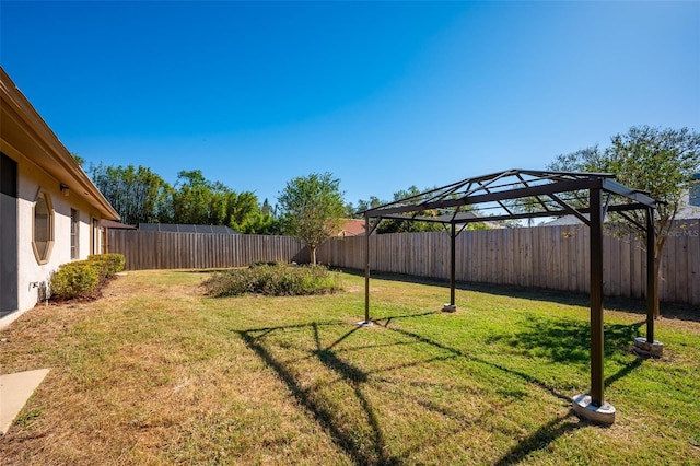 view of yard with a gazebo