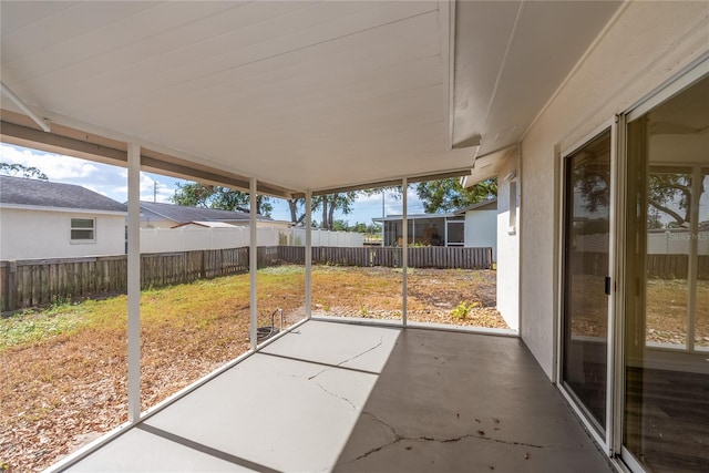 view of unfurnished sunroom