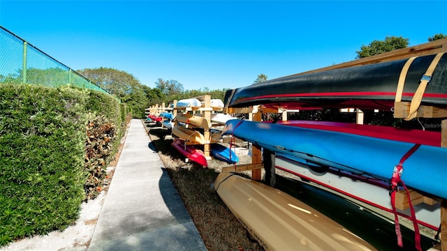 view of dock area