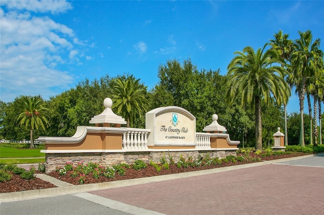 view of community sign