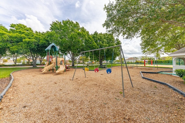 view of community jungle gym
