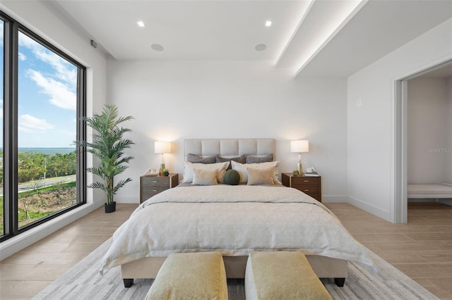 bedroom featuring light hardwood / wood-style floors