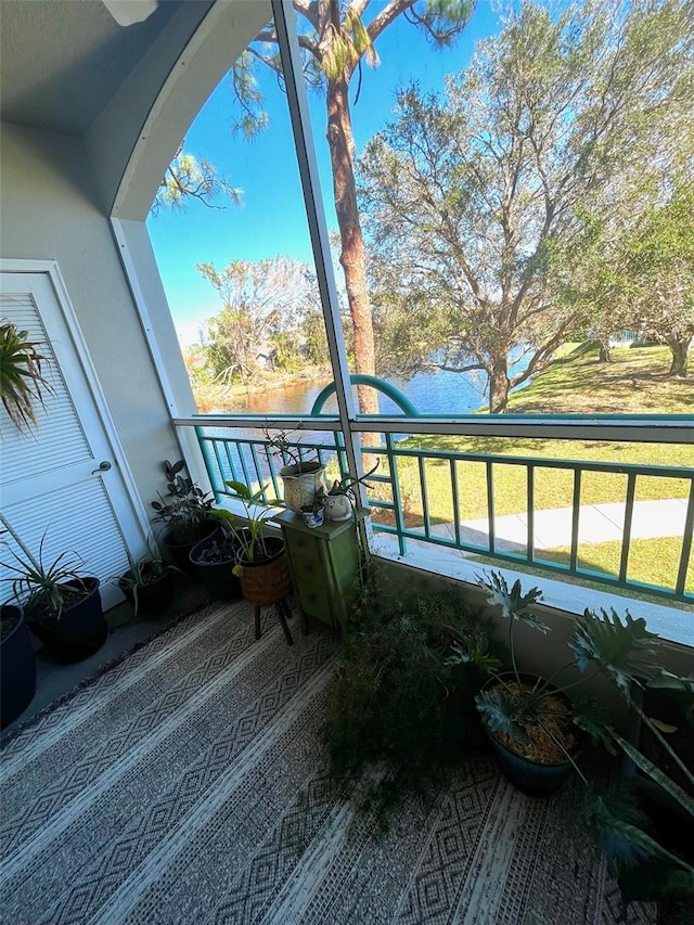 balcony with a water view