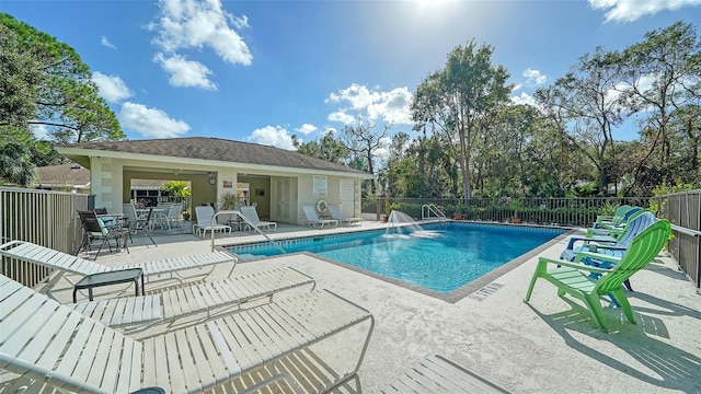 view of pool featuring a patio