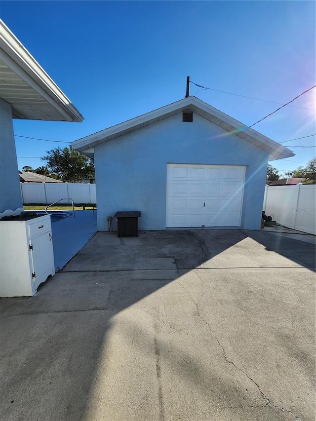 view of garage