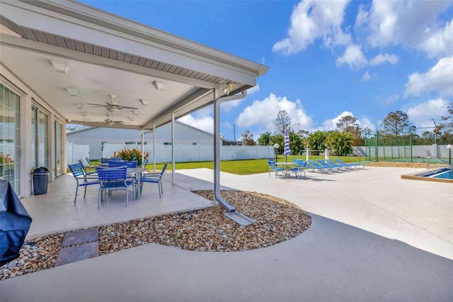 view of patio / terrace with ceiling fan