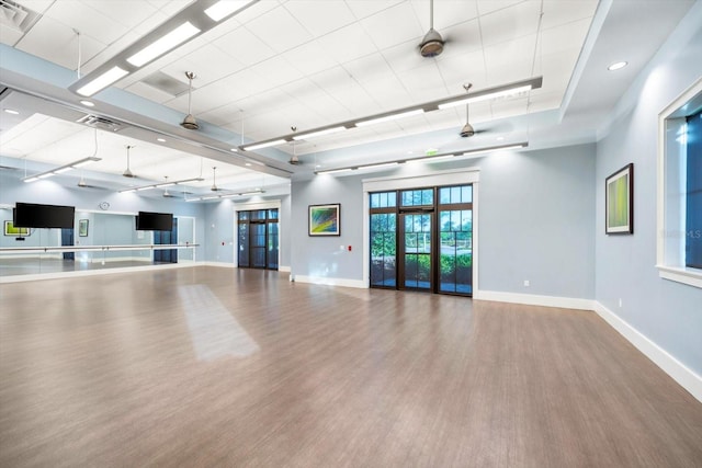 interior space with hardwood / wood-style flooring