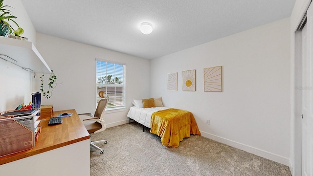 bedroom featuring carpet