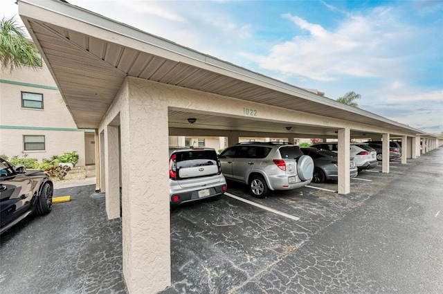 view of car parking with a carport