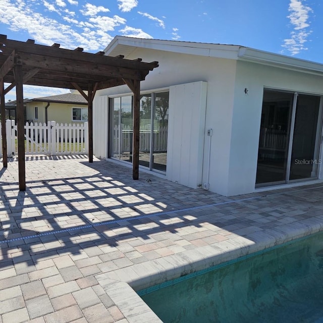 view of patio / terrace featuring a pergola