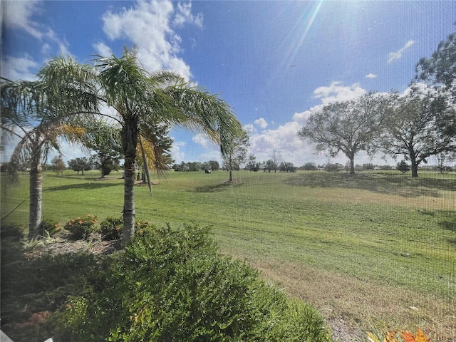 view of yard with a rural view