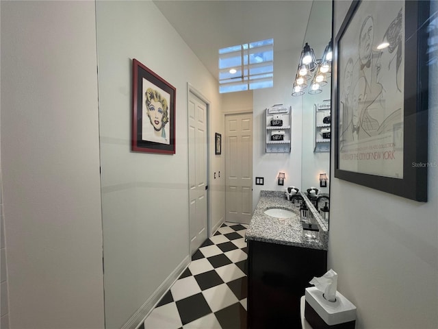 bathroom featuring vanity and tile patterned floors