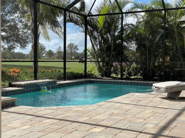 pool featuring a patio and a lanai