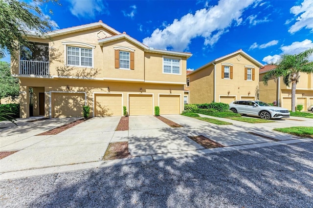 view of front of home with a garage