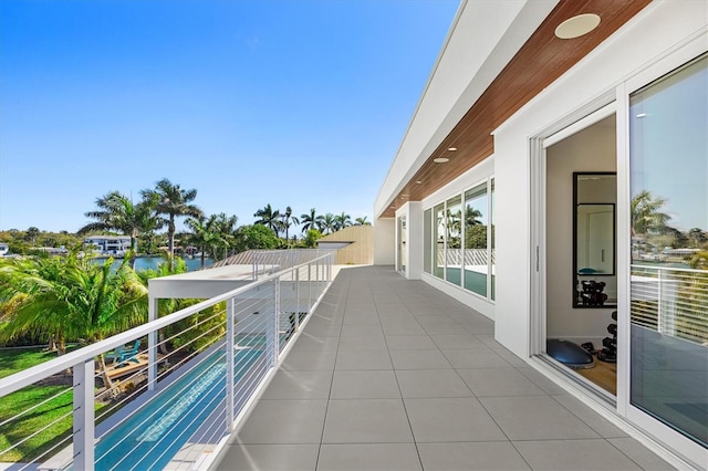 balcony with a water view