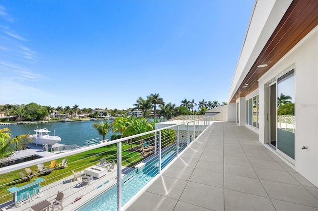 balcony with a water view