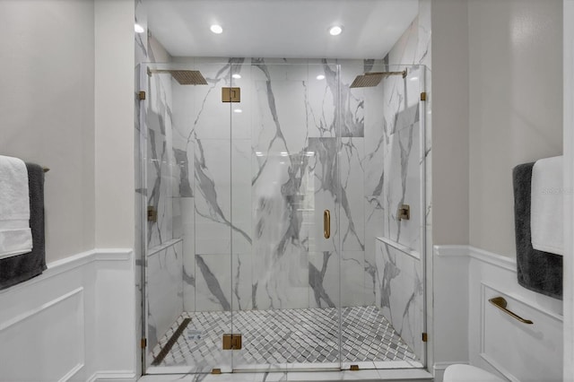 bathroom with an enclosed shower