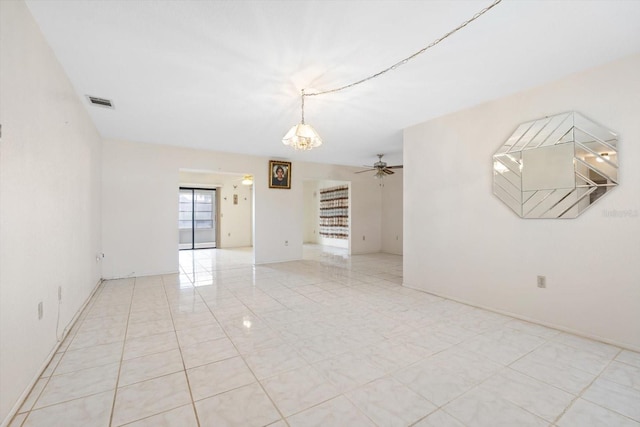 6352 Coniston Ter, North Port, FL 34287 - empty room with a ceiling fan and light tile patterned flooring
