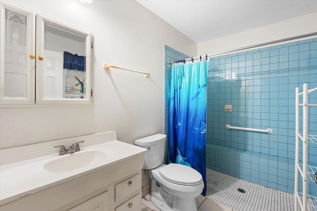 6352 Coniston Ter, North Port, FL 34287 - bathroom with vanity, a tile shower, and tile patterned floors