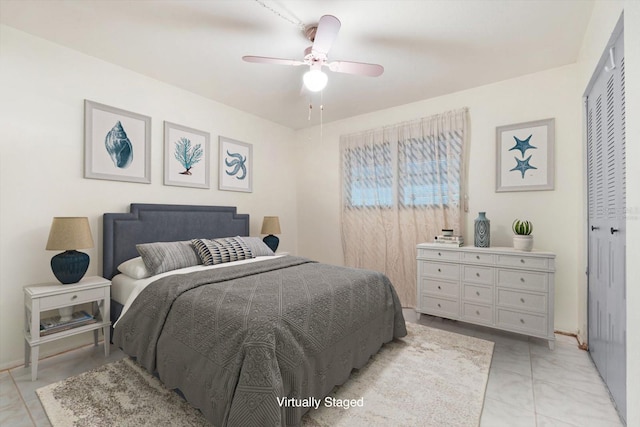 6352 Coniston Ter, North Port, FL 34287 - bedroom featuring ceiling fan and a closet