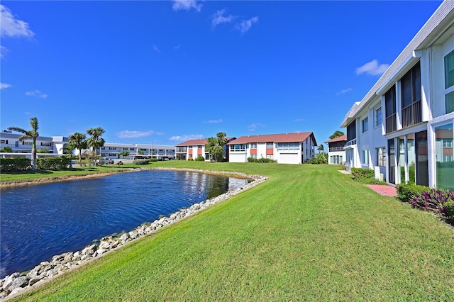 property view of water with a residential view