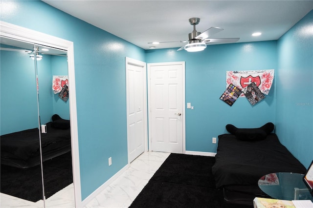 bedroom with ceiling fan