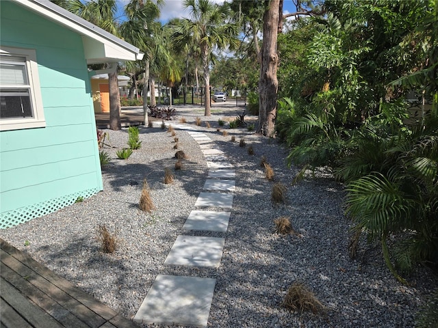 view of yard with a deck