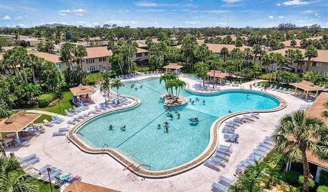 view of pool with a patio