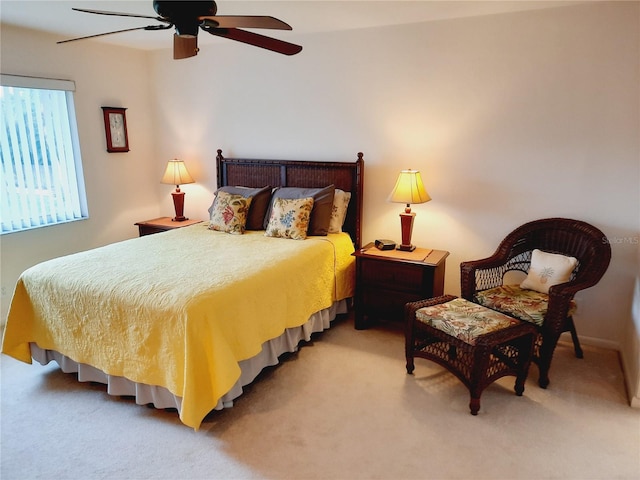 bedroom with carpet and ceiling fan