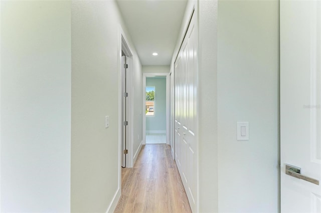 hall featuring light hardwood / wood-style floors