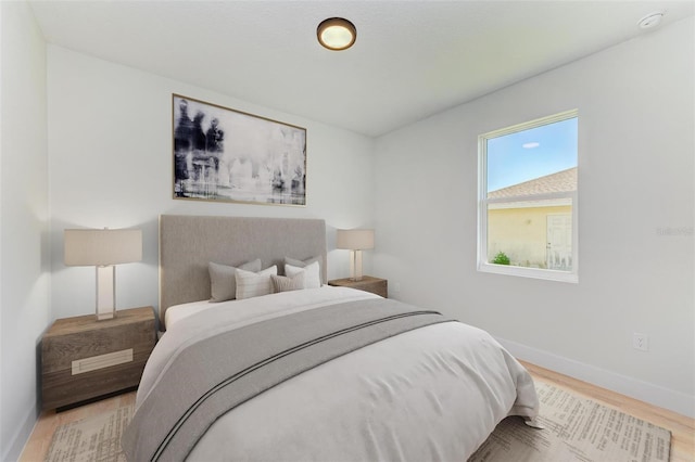 bedroom featuring light hardwood / wood-style flooring