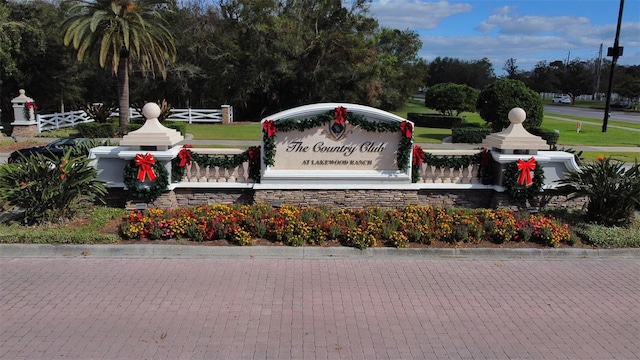 view of community sign