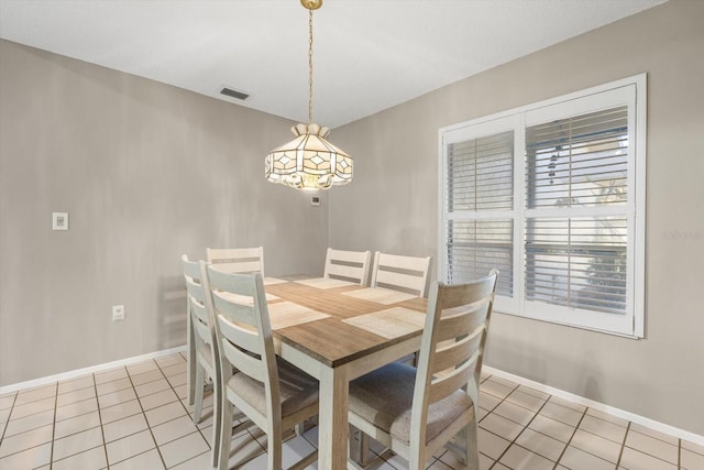 view of tiled dining room