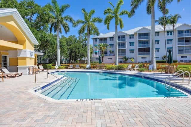 view of pool with a patio