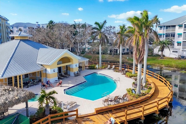 view of pool with a patio