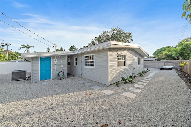 view of front of house featuring central AC