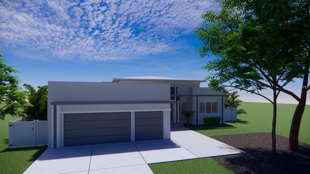 view of front facade featuring a garage and a front yard