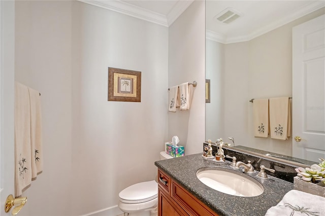 467 Canal Rd Unit 467, Sarasota, FL 34242 - bathroom with vanity, crown molding, and toilet