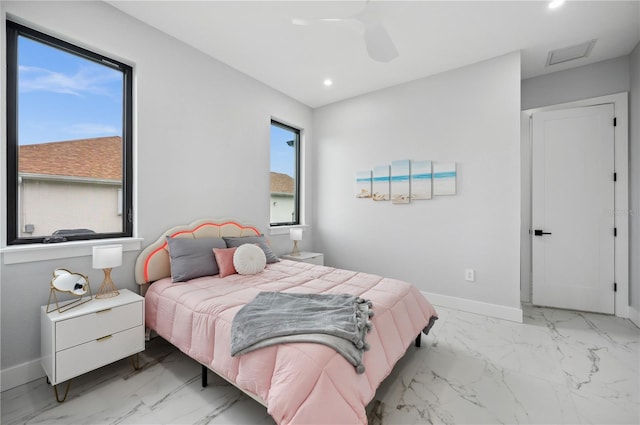 bedroom with ceiling fan